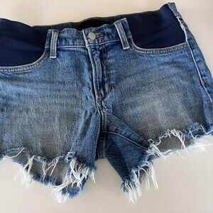 Maternity shorts by Joe's Jeans, size 26. The Ozzie raw cut denim 4" inseam.